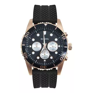 Reloj Bulova Sport 98a298 Original Para Hombre Time Square Color De La Correa Negro Color Del Bisel Negro Color Del Fondo Negro