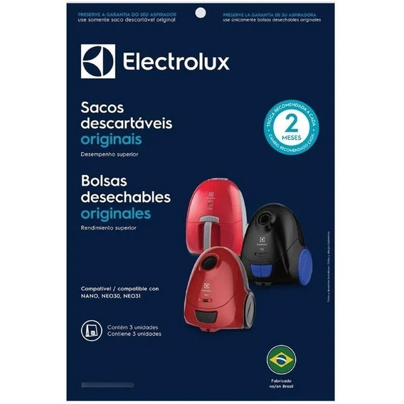 Bolsa Aspiradora Nano Neo30 Y Neo31 Electrolux Original X 3u