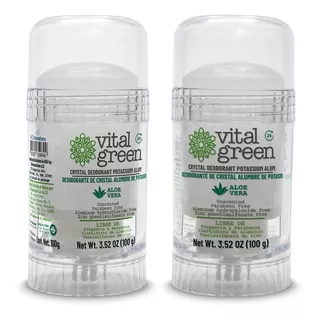 Vital Green Desodorante Cristal Con Aloe 100gr (paq 2 Unds)