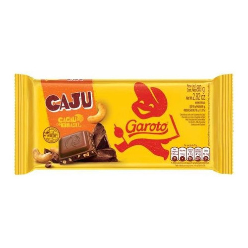 Chocolate Garoto Jumbo 80 Grs. Castañas