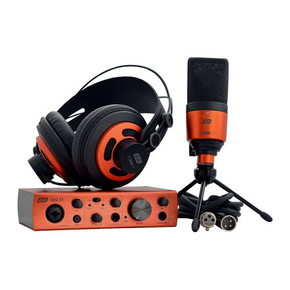 Esi Pack Interfaz Audio Con Micrófono Color Naranjo