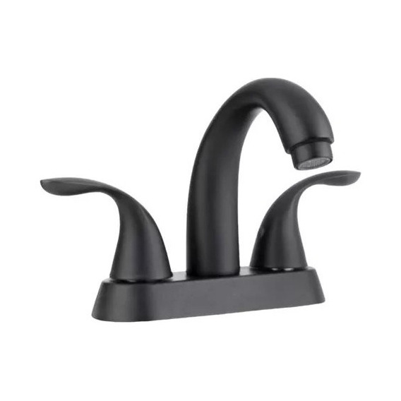 Llave Mezcladora Lavabo 4 Baño Negro Acero Inoxidable Meer Acabado Mate