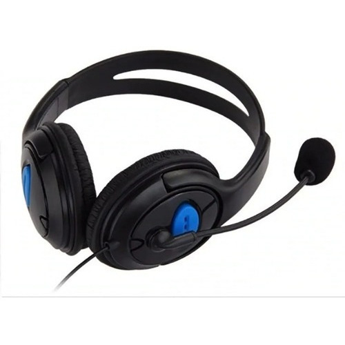 Audifonos Gamers Ps4 Con Microfono Estereo Sonido Color Negro y azul