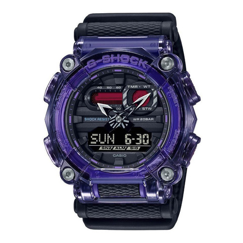 Reloj Casio G Shock Ga-900ts-6a Ag Of Local Barrio Belgranop Color de la malla Negro Color del bisel Lila Color del fondo Negro
