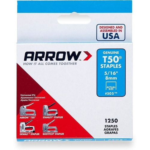 Grapas Arrow T50 5/16   (8mm) Caja 1250 Unidades  50524sp