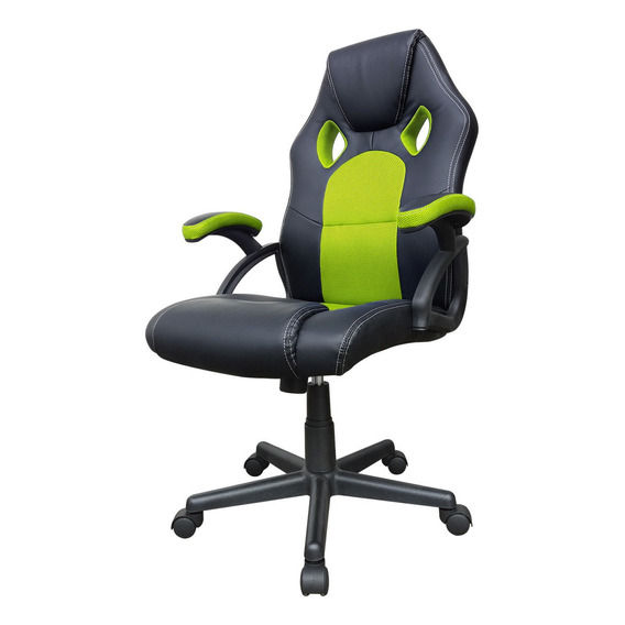 Sillón Pro Gamer Momentum - Desillas Color Negro Con Verde