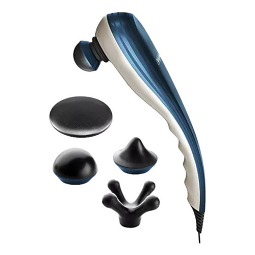 Masajeador Terapéutico Percusor 4 Accesorios Intercambiables Color Azul 110v