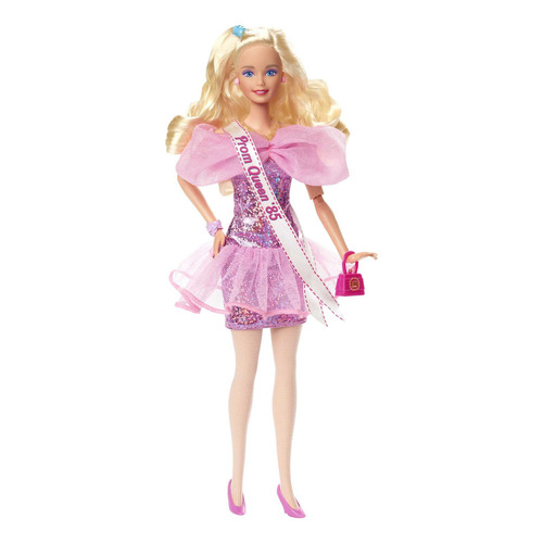 Barbie Muñeca Rebobinada Y Accesorios Con Pelo Rubio Rizado Y Traje De Reina Inspirado En Los Años 80, Coleccionable Y Mostrable