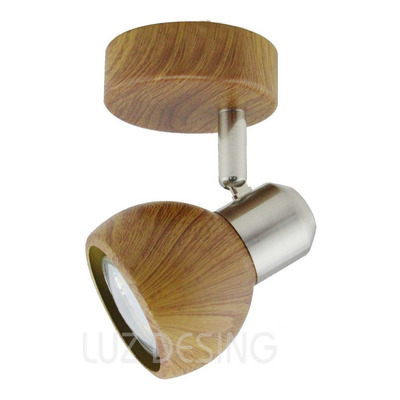Aplique Nina 3 Luces Simil Madera Cromo Moderno Apto Led
