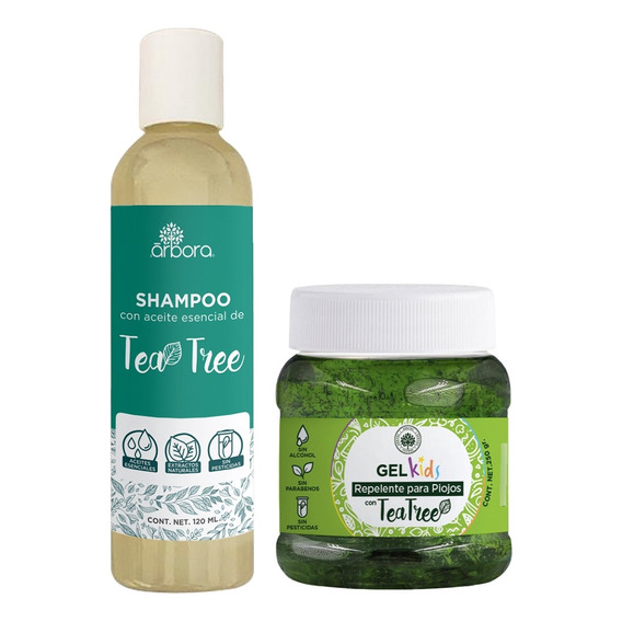 Kit Gel Repelente De Piojos 250gr+shampoo Con Tea Tree 120ml