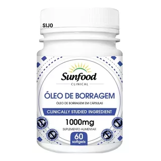 Oleo De Borragem 60 Cáps 1000mg - Importado Sunfood