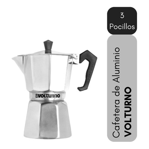 Cafetera Volturno Clasica 3 Pocillos Manual Aluminio Italian