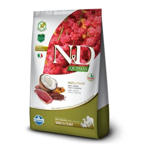 Alimento Natural & Delicious Quinoa Skin & Coat para perro adulto todos los tamaños sabor pato en bolsa de 10.1kg
