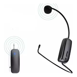 Microfono Inhalambrico Bluetooth 5.0 Cintillo Recargable Color Negro