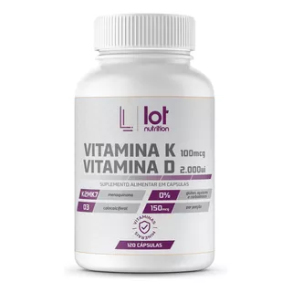 Vitamina D3 2000ui Vitamina K2mk7 100mcg 120 Cáps Italabs