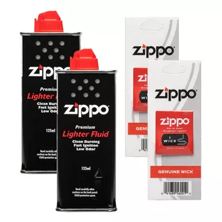 Pack Zippo Repuestos 2 Bencinas + Piedras Y Mechas
