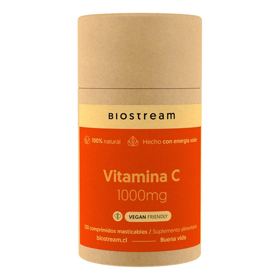 Vitamina C 1000mg Vegano 120 Comprimidos Masticables