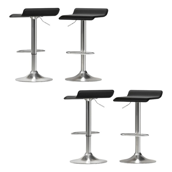 Set X4 Butaca Taburete Tapizado Regulable Para Barra Bar