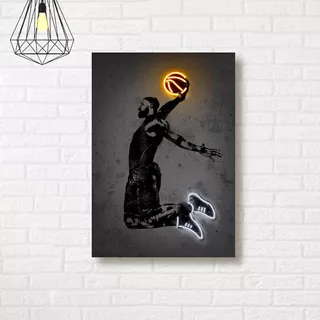 Cuadro Lebron James Lakers Nba 50 X 35 Cm Canvas Decorativo