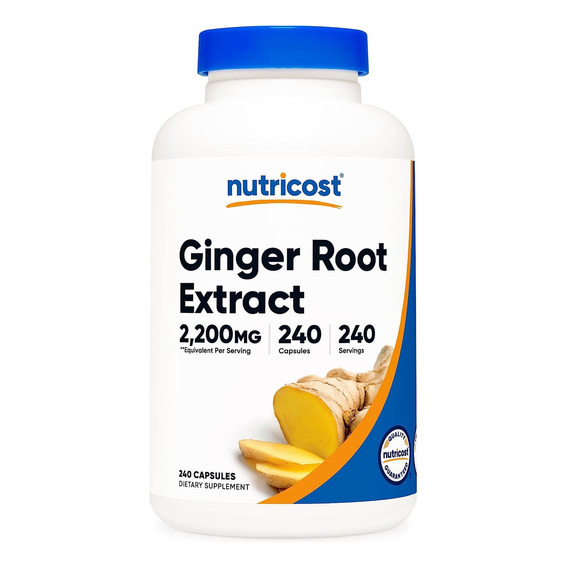 Nutricost Ginger Root Extract 2200 Mg Jengibre 240 Cápsulas Sabor Sin Sabor