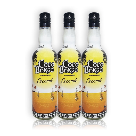 Ron Coco Bongo Coconut Kit X3u 750ml Licor Tropical
