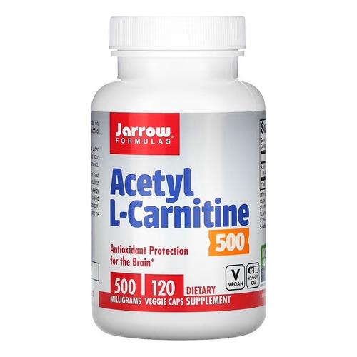 Jarrow Formulas Acetil L-carnitina 500 Mg 120 Cápsulas Vegan Sabor Sin Sabor