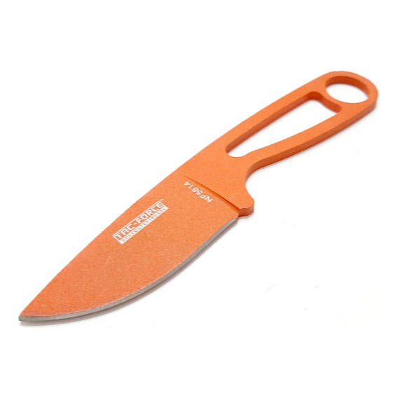 Cuchillo Naranja Colgar Neck Knife Funda Rigida Supervivenci