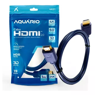 Cabo Hdmi 1m Blindado 2.0 Ethernet 1 Metro 4k 3d 2160p