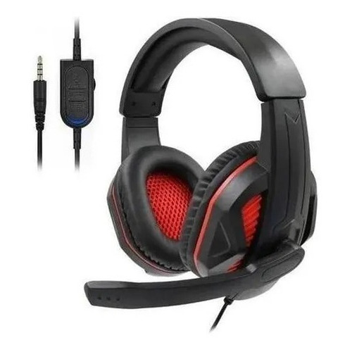 Audifonos Gamer Con Microfono Pc - P3 - P4 X-one S Celulares Color Rojo con Negro