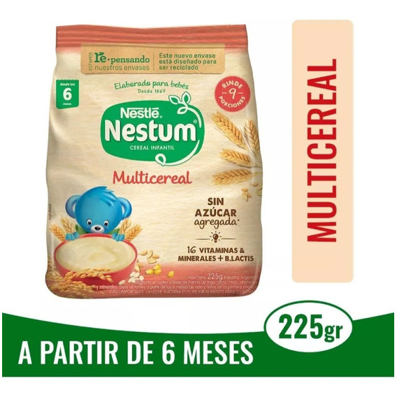 Nestum cereal infantil Multicereal sin azúcar agregada 225g