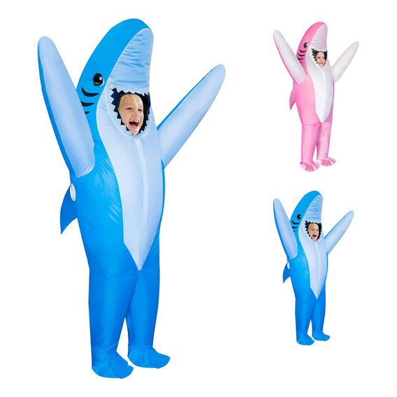 Disfraz De Tiburón Inflable Para Niños, Divertido Disfraz De Halloween Para Niños Y Niñas