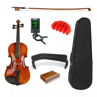 Kit Violino + Arco + Afinador + Breu + Espaleira + Surdina