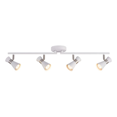 Aplique 4 Luces Blanco Con Cromo U1584 Apto Led Gu10 Mks Blanco/cromo
