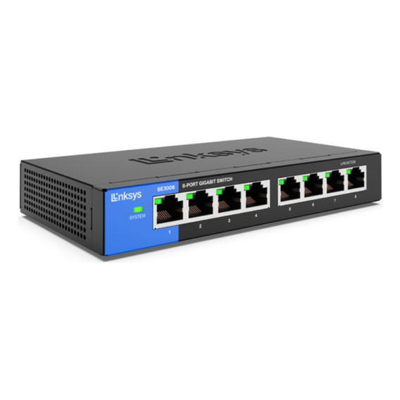 Switch Gigabit Ethernet Linksys 8 Puertos Se3008 100 1000 Fs