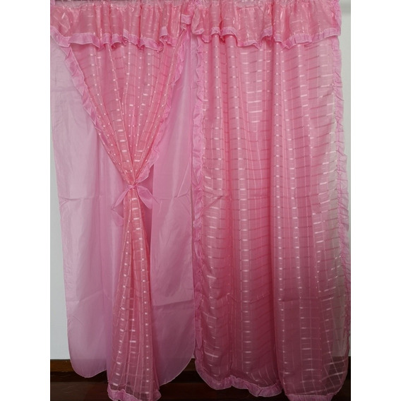 Cortinas Tergal C/forro 2m Alto X 2.50 Ancho, 25 Colores Color Rosa