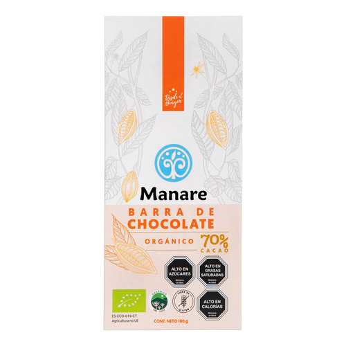 Chocolate 70% Cacao Orgánico 100g - Manare