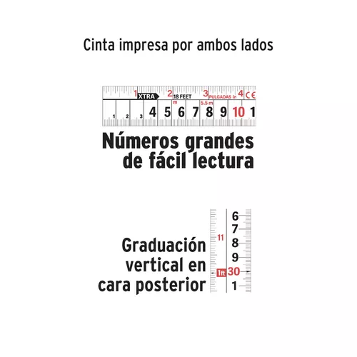 Flexometro cinta metrica de 25 ft 7.6 metros retractable Nuevo