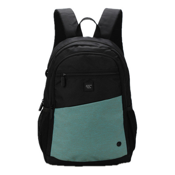 Mochila Liceal Estudiante Aoking Xn3315-10 Color Verde Diseño de la tela Negro