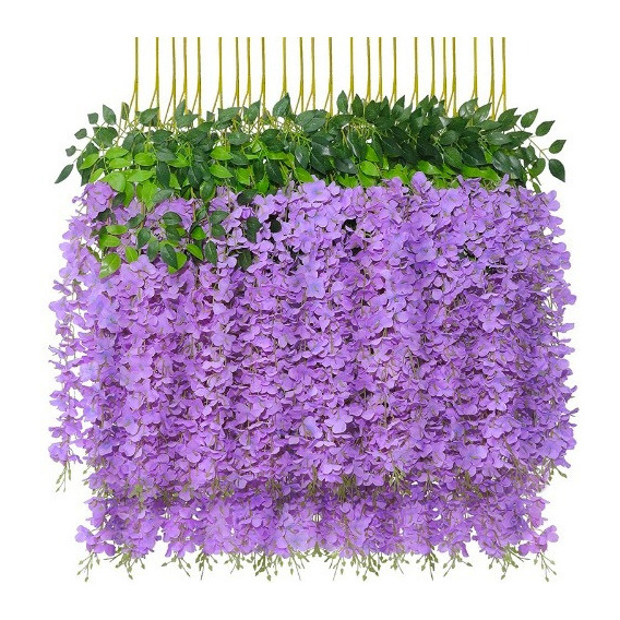 Wisteria Artificial, 14 Unidades, 1,1 M, Violeta Claro