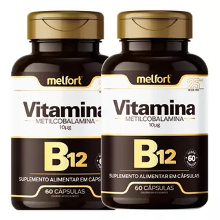 2 X Vitamina B12 Metilcobalamina 500mg 120 Cápsulas 