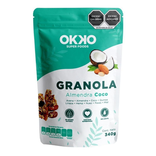 Granola Almendra Con Coco 100% Natural 340g Okko
