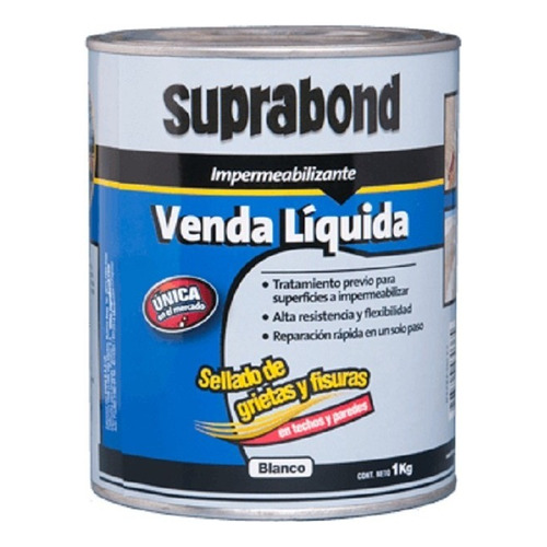 Venda Líquida Suprabond Impermeabilizante Blanca 1kg Color Blanco