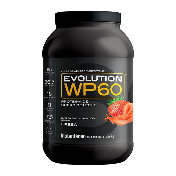 Suplemento en polvo Evolution  Deportes Wp60 proteínas sabor frutilla en pote de 800mL