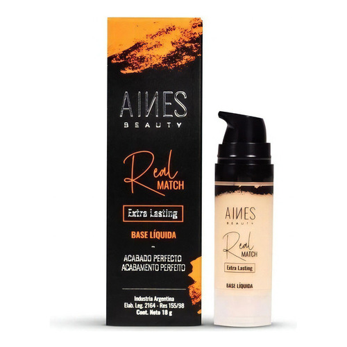 Base Líquida Aines Beauty Real Match Extra Lasting De 18g