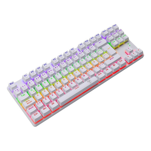 Teclado Mecánico Gamer T-dagger Bora White Rainbow T-tgk313w Idioma Español