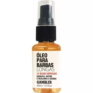 Óleo Para Barbas Longas 30ml Maciez Gambler Fragrância Agradável