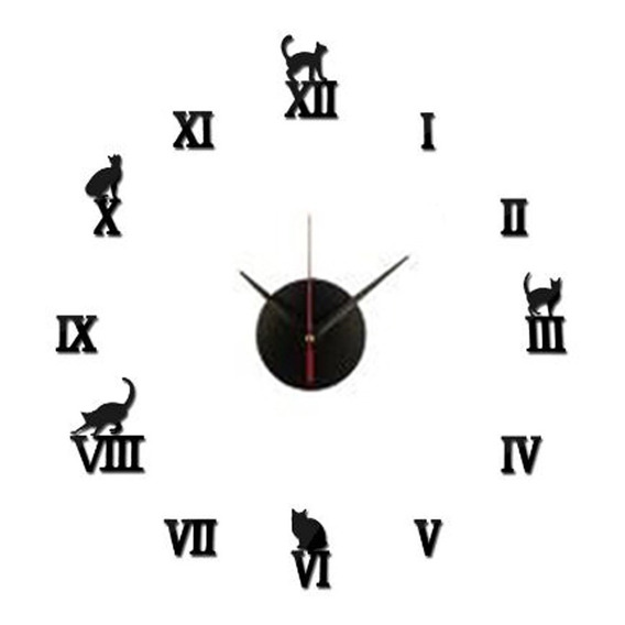 Promo Reloj  3d Numeros Romanos Gatos Sale! 50  X 50 Cm