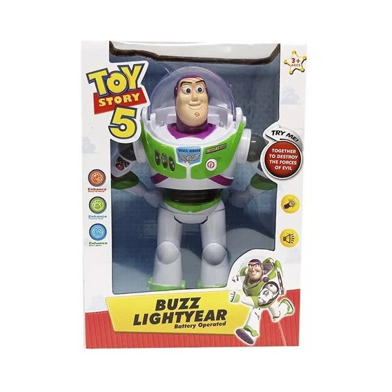 Buzz Lightyear, Juguete Camina Luz Y Sonido, Toy Story 26 Cm