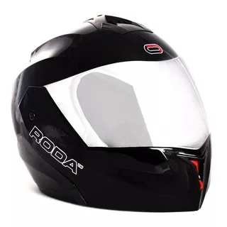 Casco Para Moto Rebatible Roda Revenge  Negro Brillo  Solido Talla L 