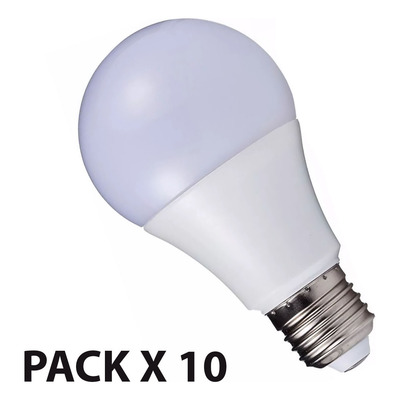 Pack X 10 Lampara Led 12w A60 Rosca E-27 Calidad